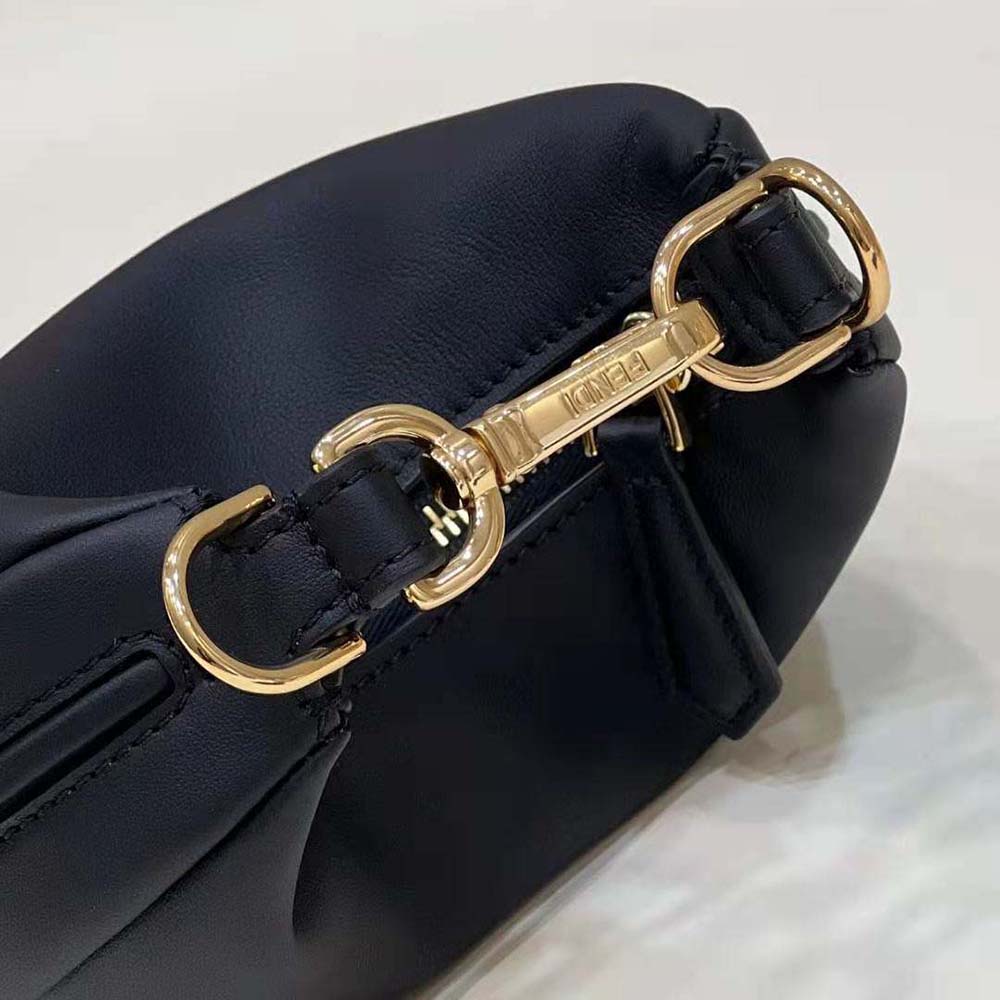 Fendi Women Nano Fendigraphy Black Leather Charm