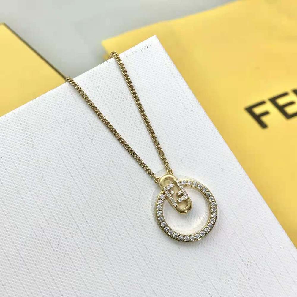 Fendi Women O Lock Necklace Gold-Colored