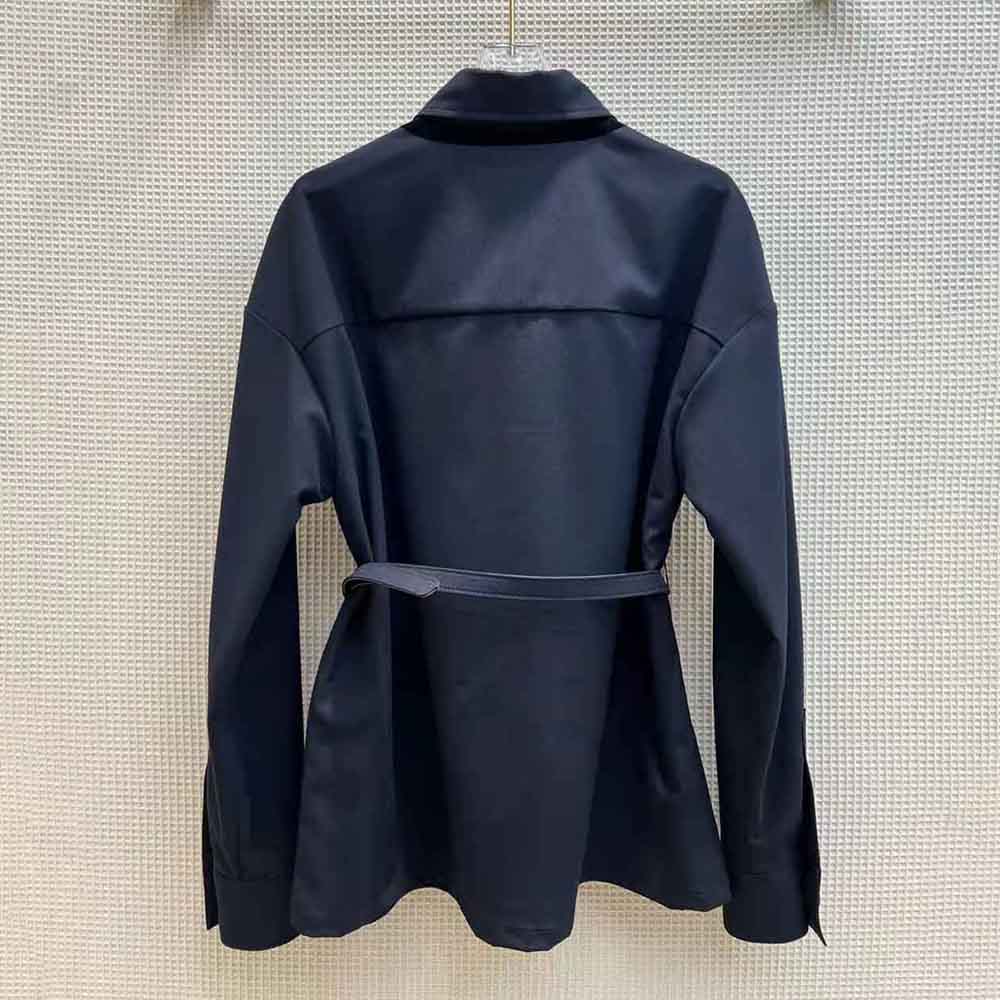 Fendi Women Single-Breasted Blue Wool Go-To Jacket