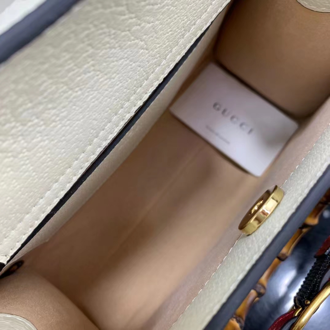 G*u*i gg women diana small tote bag double g white leather