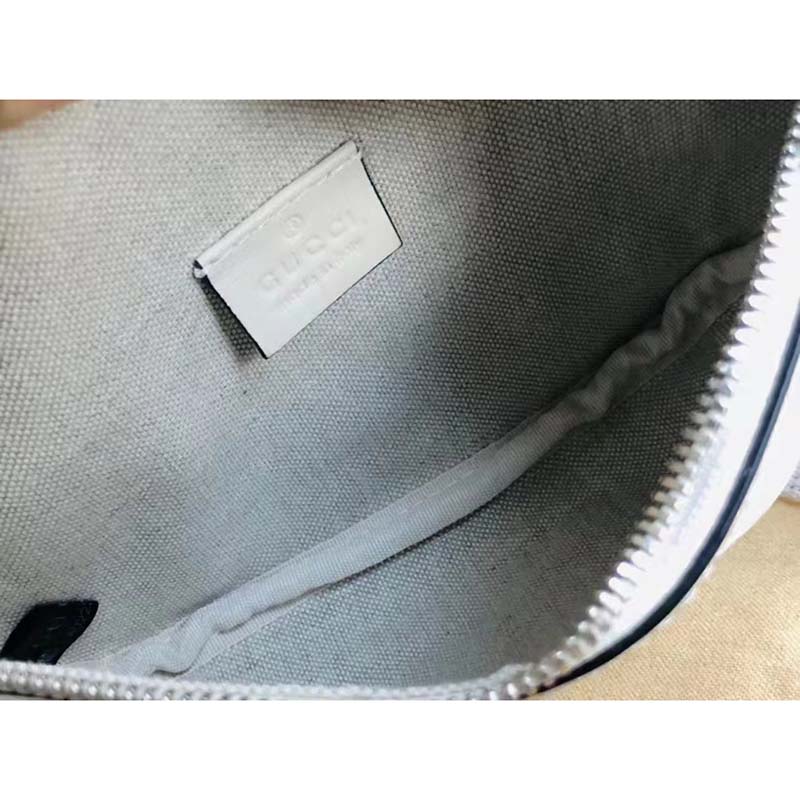 G*u*i unisex gg embossed belt bag white tonal leather