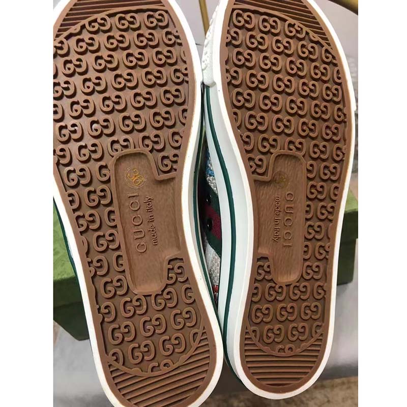 G*u*i unisex gg G*u*i tennis 1977 sneaker green red web flat 2 cm heel