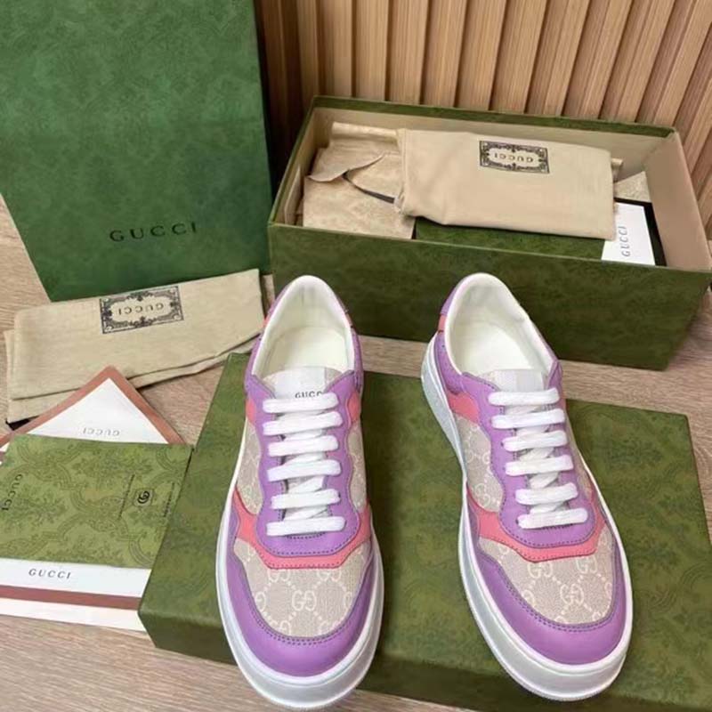 G*u*i unisex sneaker white beige gg supreme canvas printed interlocking g
