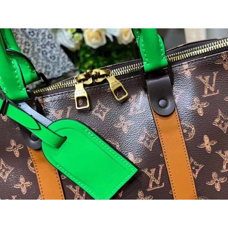 Louis Vuitton LV Unisex Keepall 55 Monogram Coated Canvas Cowhide Leather