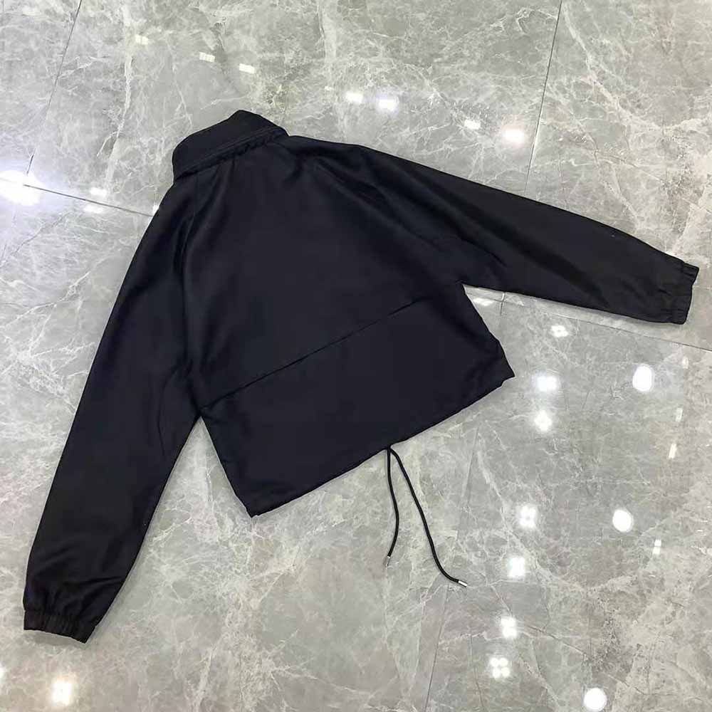 Prada Women Light Re-Nylon Rain Jacket-Black