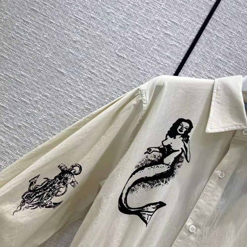 Prada Women Printed Canvas Dress is Decorated with Motifs Made