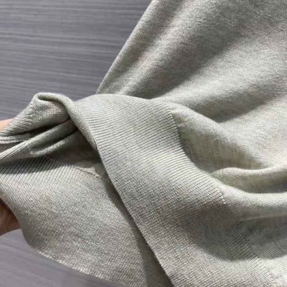 Prada Women Ribbed Knit Lurex Crop Top-Silver