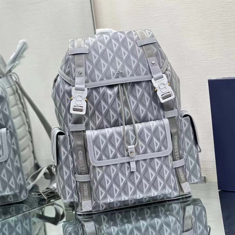 dior unisex cd hit the road backpack dior gray cd Di*m*nd canvas