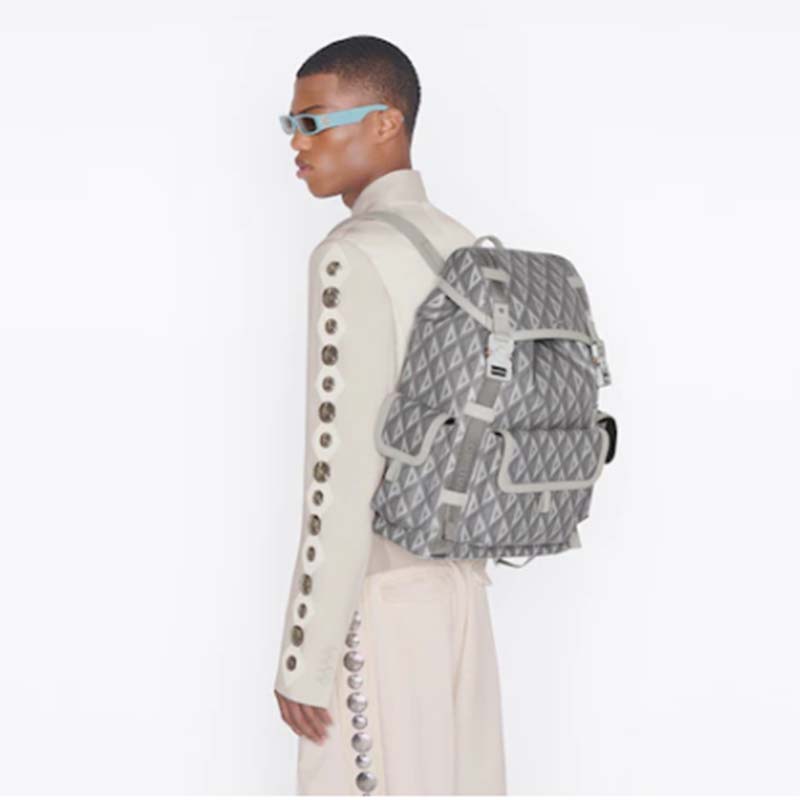 dior unisex cd hit the road backpack dior gray cd Di*m*nd canvas
