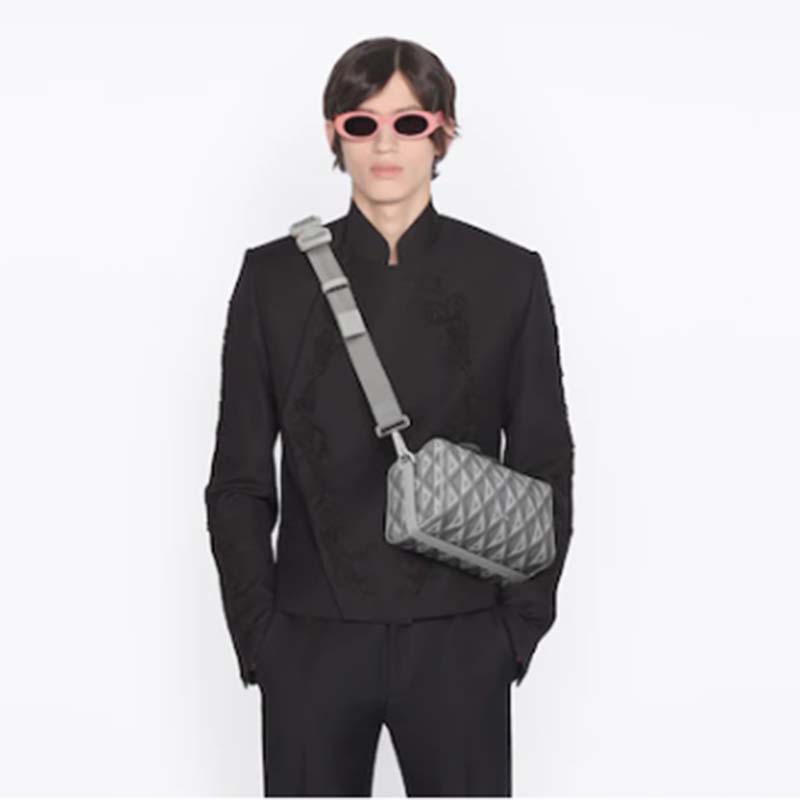 dior unisex cd lingot 22 bag dior gray cd Di*m*nd canvas