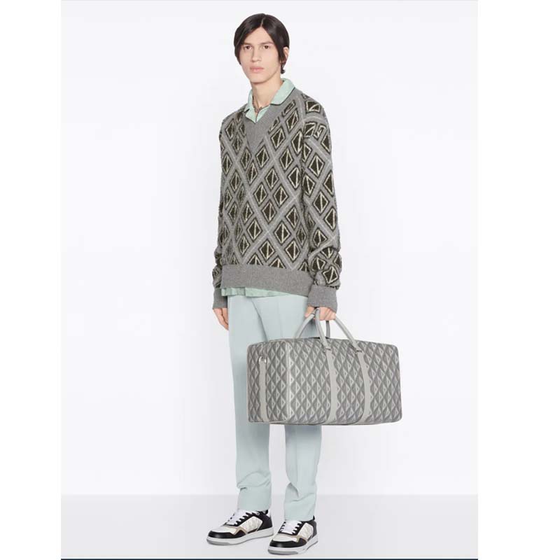 dior unisex cd lingot 50 duffle bag gray cd Di*m*nd canvas
