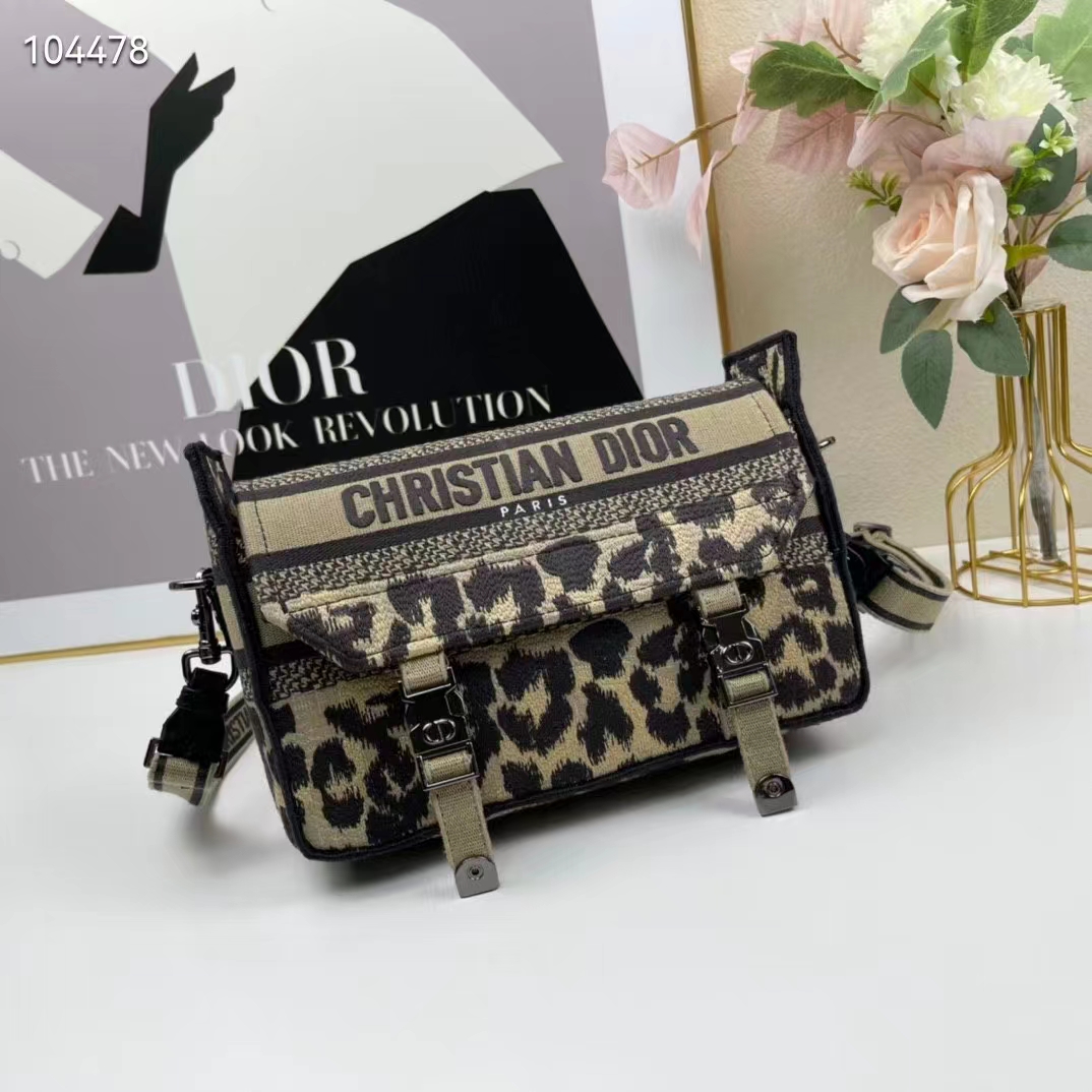 Dior Unisex CD Small Diorcamp Bag Beige Multicolor Mizza Embroidery
