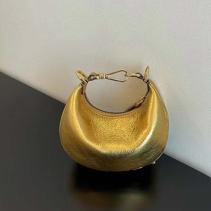 Fendi Women FF Fendigraphy Gold Leather Charm