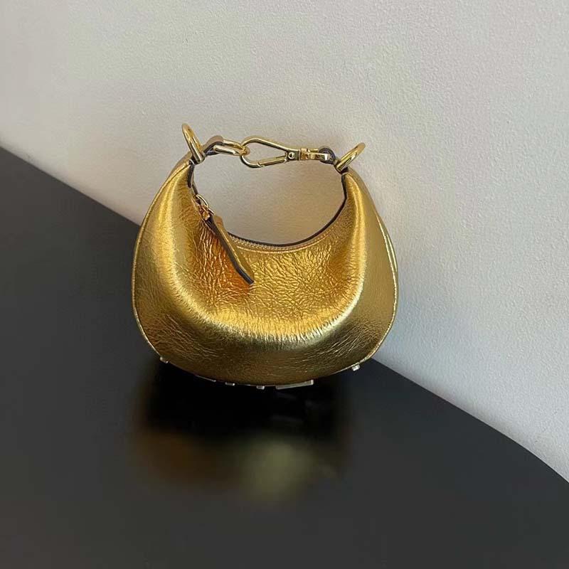 Fendi Women FF Fendigraphy Gold Leather Charm