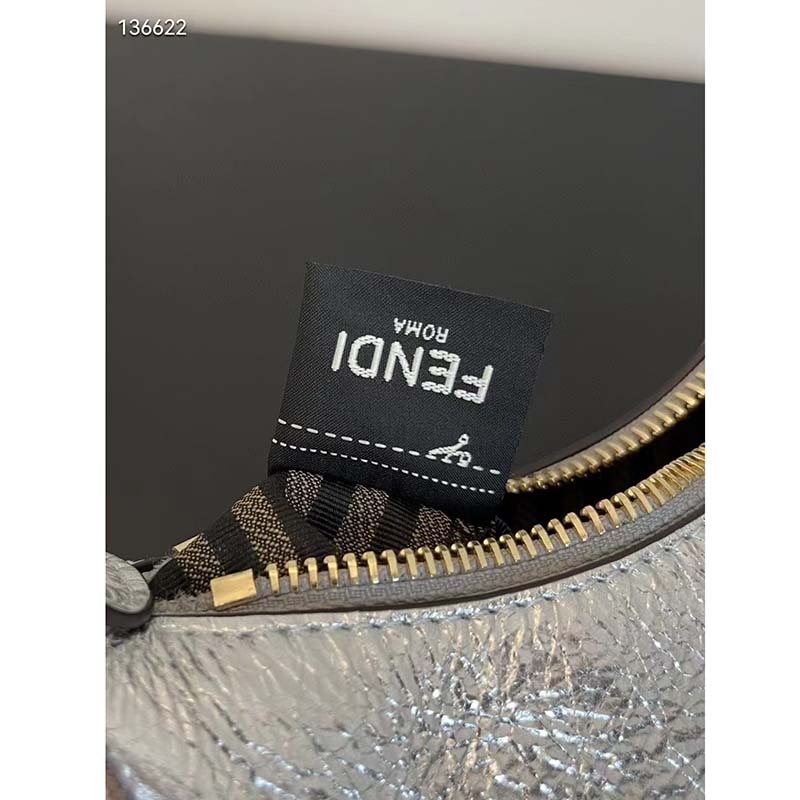 Fendi Women FF Fendigraphy Silver Leather Charm