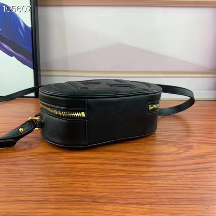 Fendi Women FF O’Lock Mini Camera Case Black Leather Mini Bag