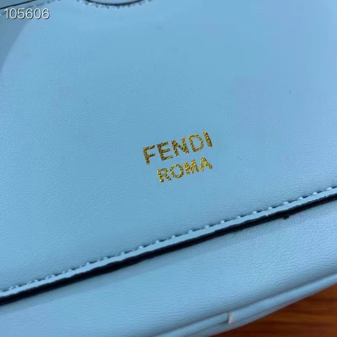 Fendi Women FF O’Lock Mini Camera Case Light Blue Leather Mini Bag