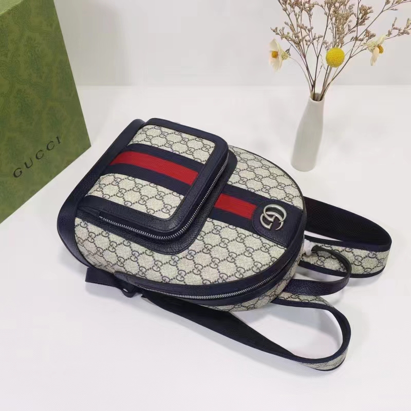 G*u*i unisex ophidia gg small backpack beige blue gg supreme canvas