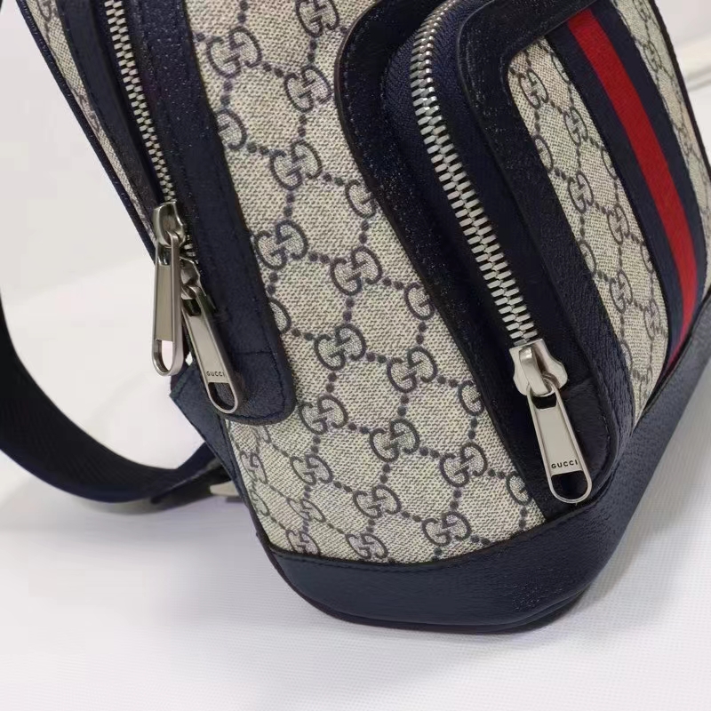 G*u*i unisex ophidia gg small backpack beige blue gg supreme canvas