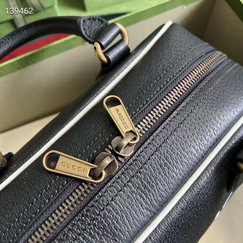 G*u*i unisex adidas x G*u*i mini duffle bag black leather interlocking g