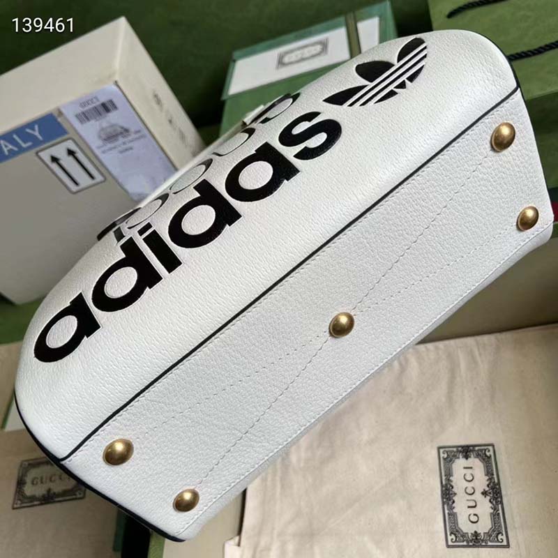 G*u*i unisex adidas x G*u*i mini duffle bag off-white leather interlocking g
