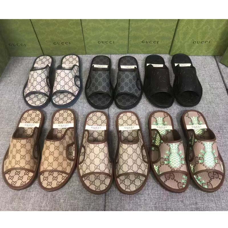 G*u*i unisex gg supreme slide sandal beige ebony gg supreme canvas