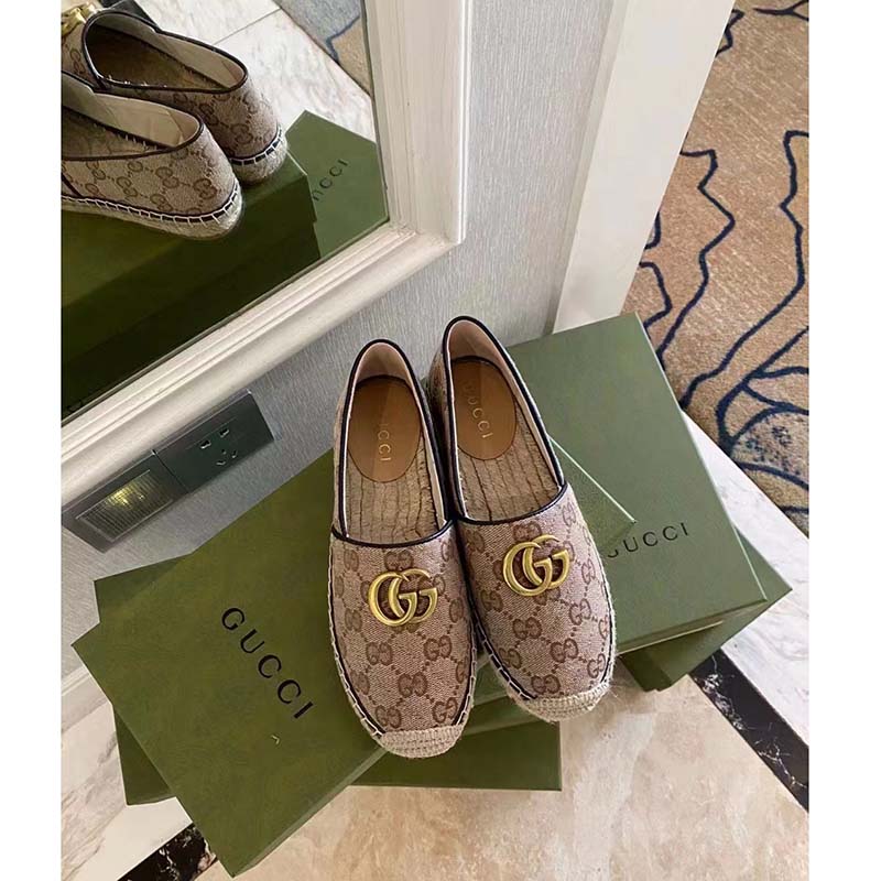 G*u*i unisex matelassé canvas espadrille beige ebony diagonal matelassé original gg canvas