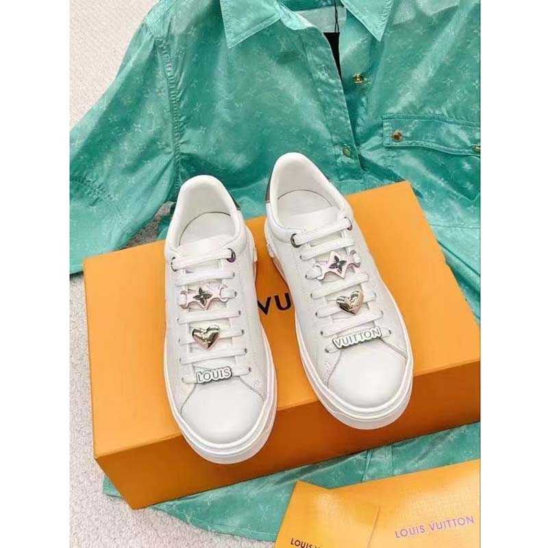 Louis Vuitton LV Women Time Out Sneaker Rose Clair Pink Smooth Calf Leather