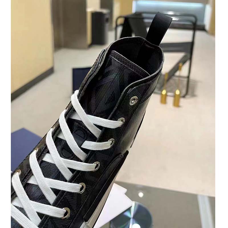 dior unisex b23 high top sneaker black cd Di*m*nd canvas