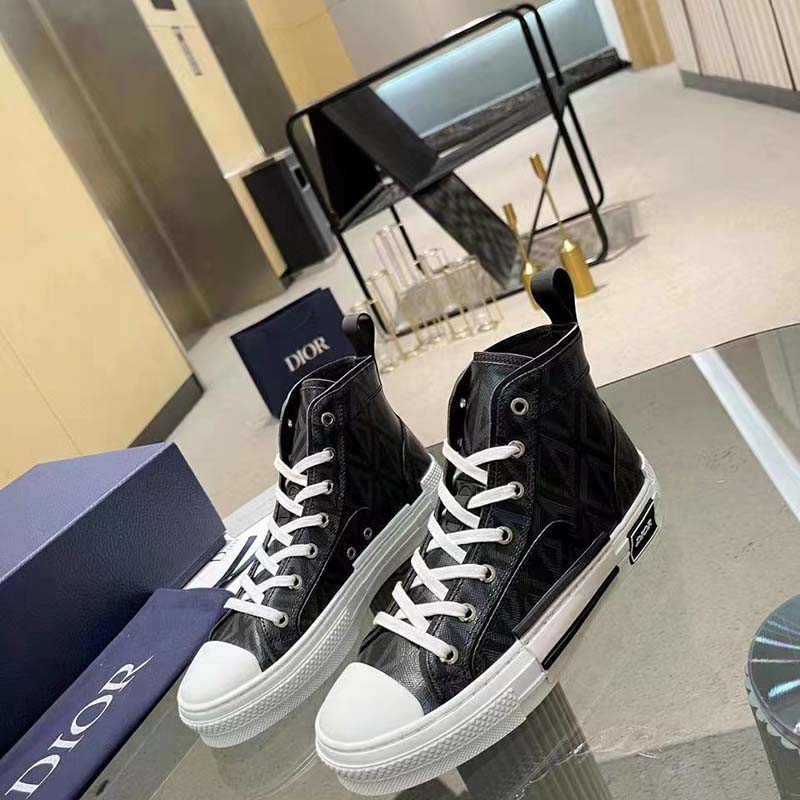dior unisex b23 high top sneaker black cd Di*m*nd canvas