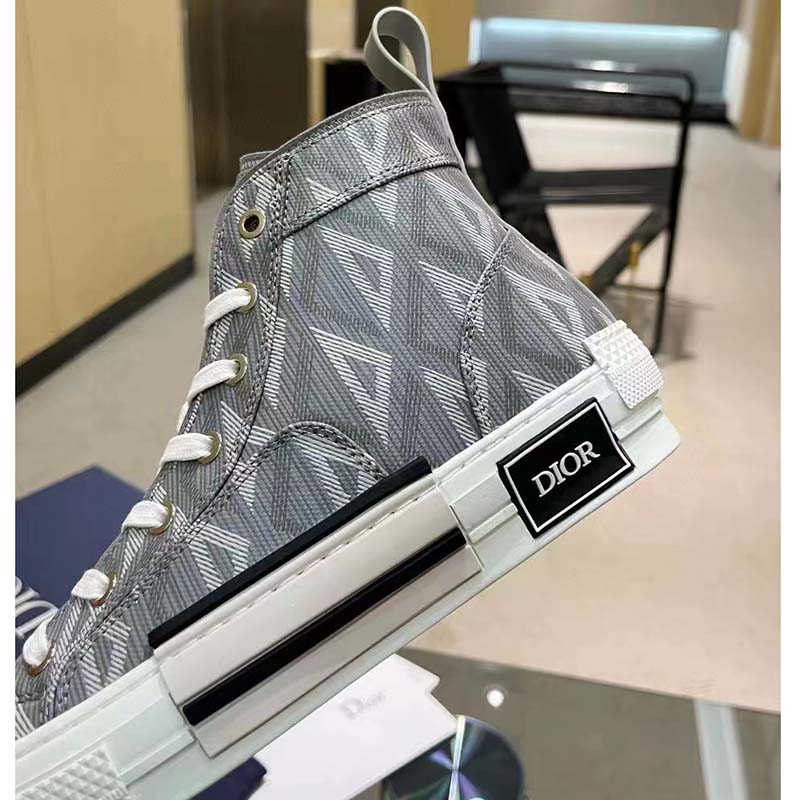 dior unisex b23 high top sneaker gray cd Di*m*nd canvas