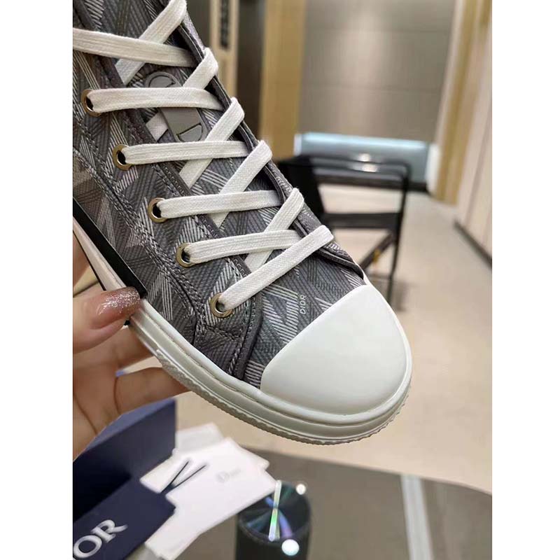 dior unisex b23 high top sneaker gray cd Di*m*nd canvas