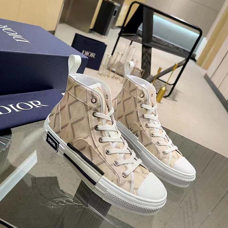 dior unisex b23 high top sneaker natural cd Di*m*nd canvas