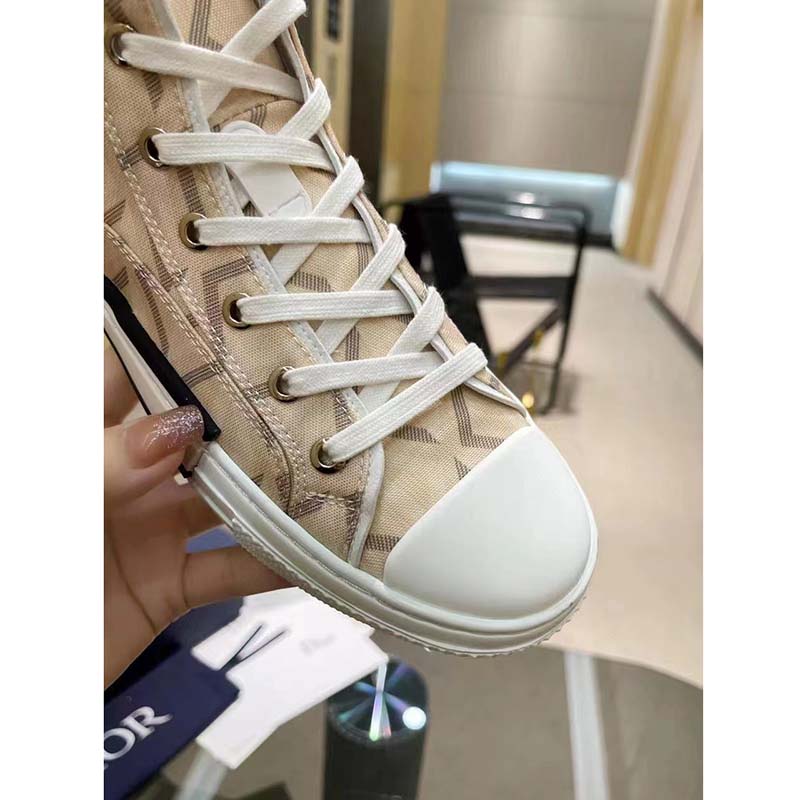 dior unisex b23 high top sneaker natural cd Di*m*nd canvas