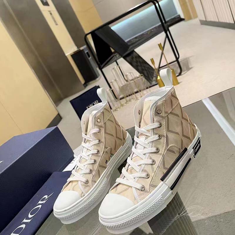 dior unisex b23 high top sneaker natural cd Di*m*nd canvas