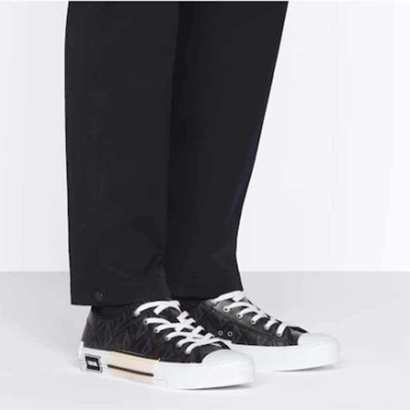 dior unisex b23 low top sneaker black cd Di*m*nd canvas
