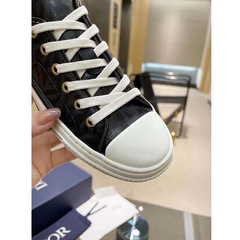 dior unisex b23 low top sneaker black cd Di*m*nd canvas
