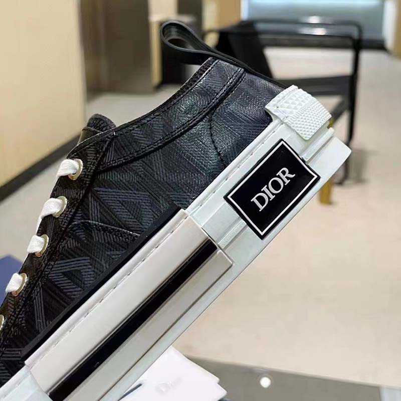 dior unisex b23 low top sneaker black cd Di*m*nd canvas