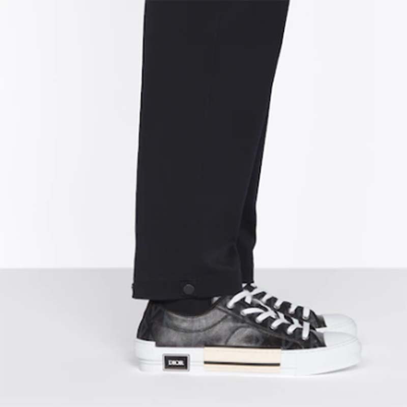dior unisex b23 low top sneaker black cd Di*m*nd canvas
