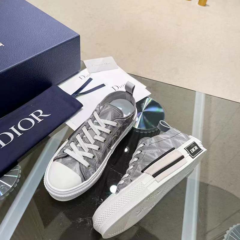 dior unisex b23 low top sneaker gray cd Di*m*nd canvas