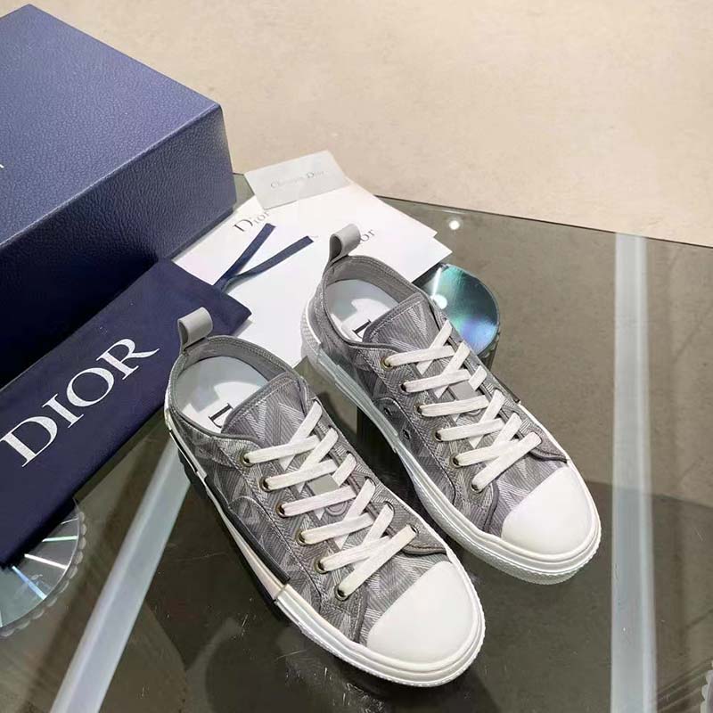 dior unisex b23 low top sneaker gray cd Di*m*nd canvas
