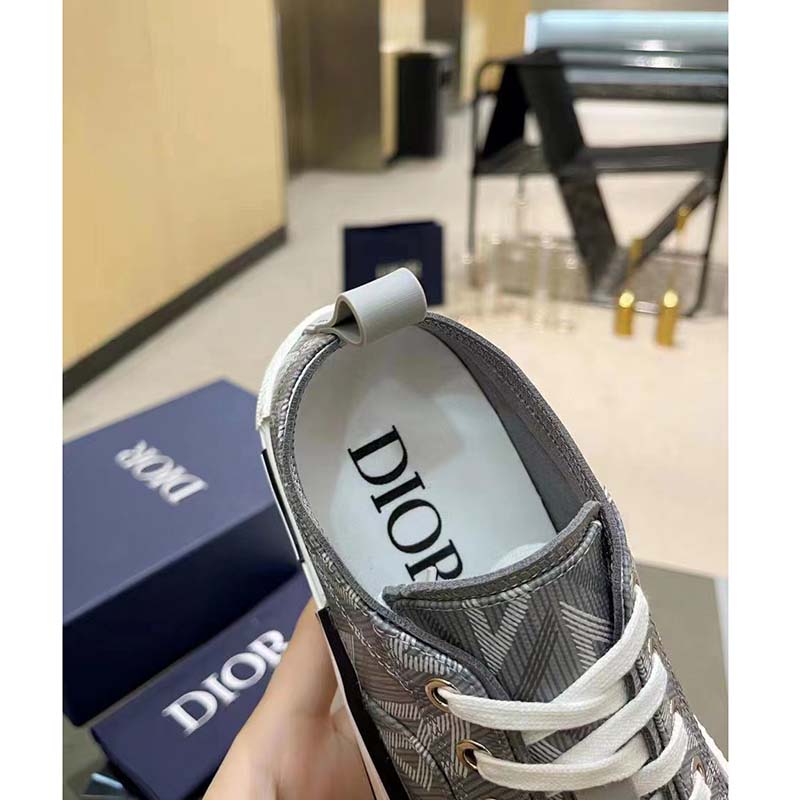 dior unisex b23 low top sneaker gray cd Di*m*nd canvas