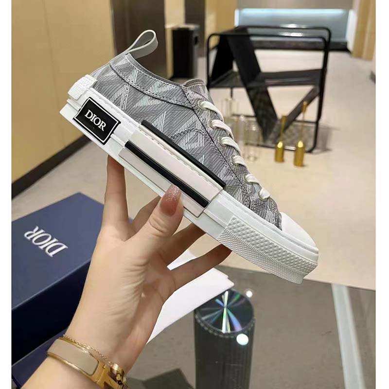 dior unisex b23 low top sneaker gray cd Di*m*nd canvas
