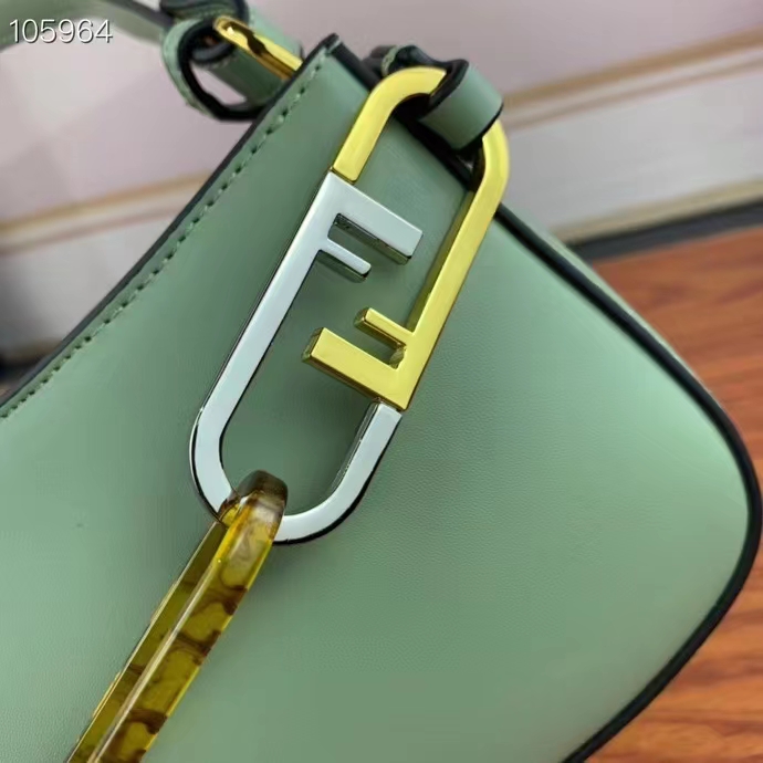 Fendi Women FF O’Lock Swing Mint Green Leather Pouch