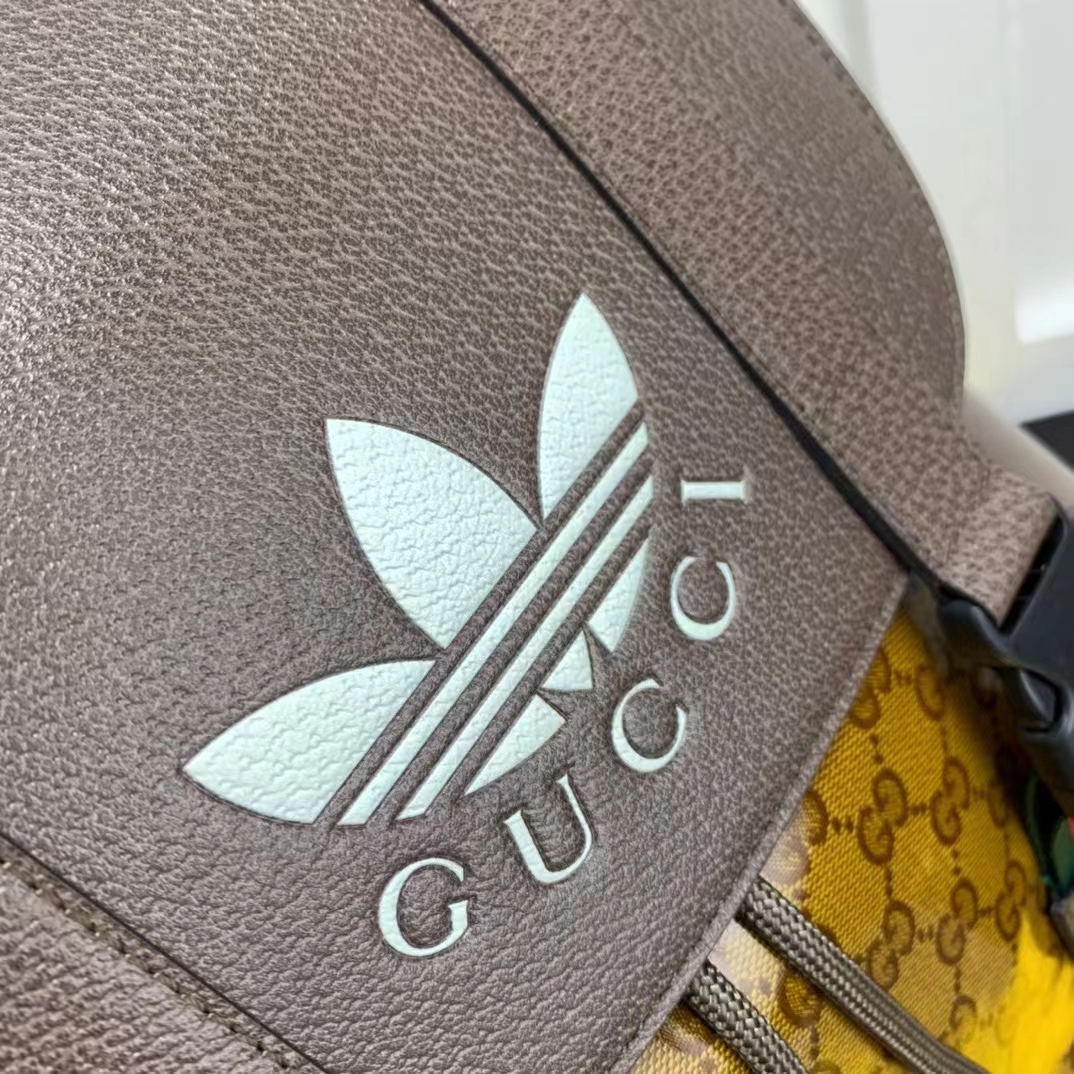G*u*i unisex gg adidas x G*u*i backpack beige brown gg crystal canvas trefoil print