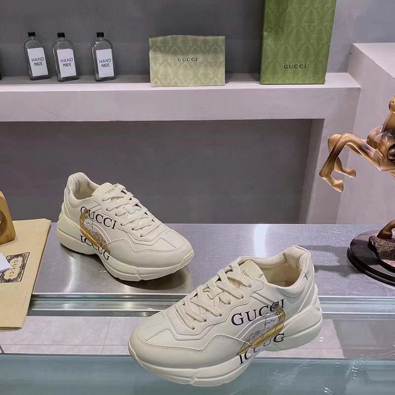 G*u*i unisex gg bananya rhyton sneaker ivory demetra rubber sole 5 cm heel