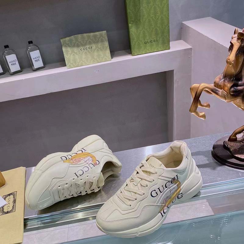 G*u*i unisex gg bananya rhyton sneaker ivory demetra rubber sole 5 cm heel