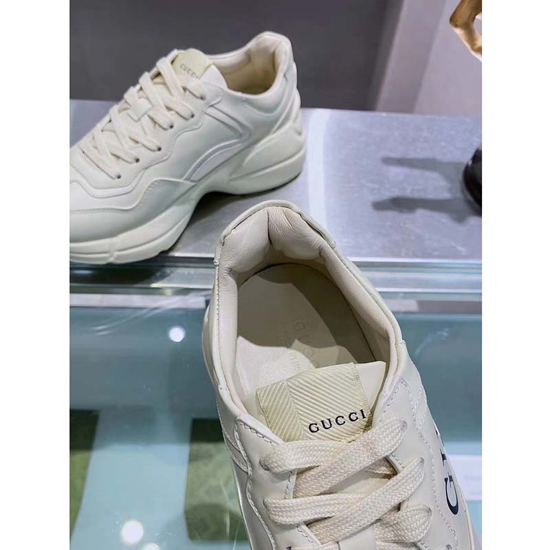 G*u*i unisex gg bananya rhyton sneaker ivory demetra rubber sole 5 cm heel