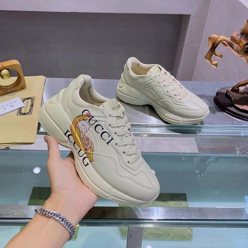 G*u*i unisex gg bananya rhyton sneaker ivory demetra rubber sole 5 cm heel