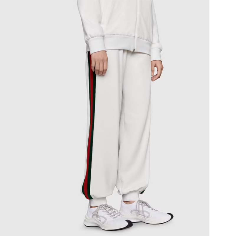 G*u*i unisex gg run sneaker white technical knit fabric rubber interlocking g